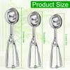 3Pcs Ice Cream Scoop Stainless Steel Cookie Scooper Ice Cream Scoops 3 Size Multifunctional Scooper for Baking Meatball Muffin
