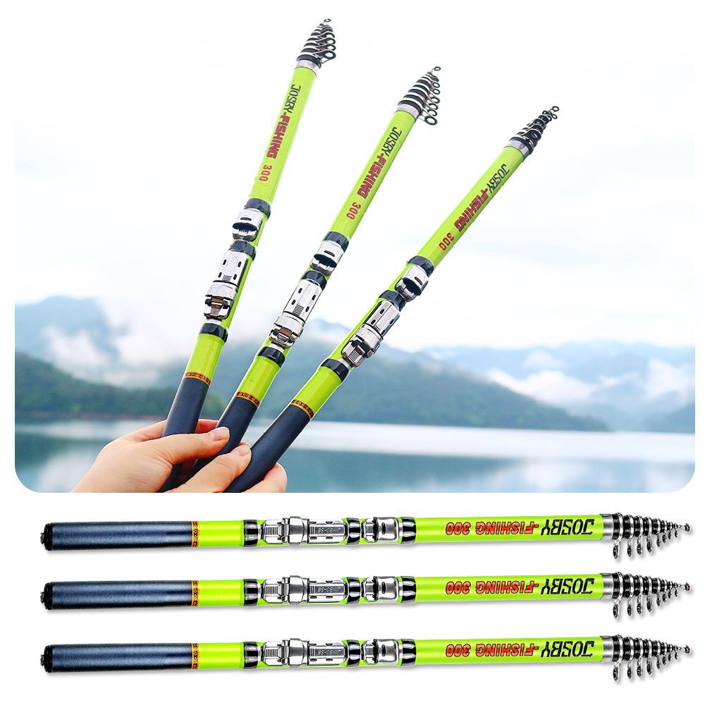 JOSBY Ultralight Telescopic Carbon Fiber Spinning Rod - Portable Fishing Rod for Travel (3.0m/2.7m/2.4m)