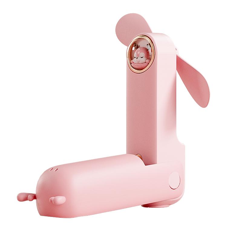 

Handheld Mini Fan Rechargeable Small Pocket Fan with Flashlight Feature for girl Portable Summer Fan 2000mA рожевий