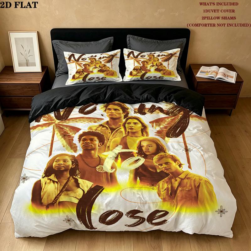 Outer Banks Pattern Bedding Quilt Set Quilt Cover Pillowcase Home Birthday Gift(1 * duvet cover + 2 * pillowcase, without core)