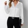 Women's Satin Shirt Imitation Silk Long Sleeved Blouses & Shirts