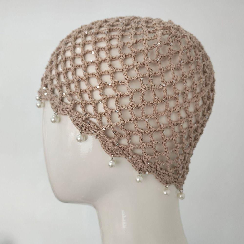 Crochet Woven Pullover Hats Hollowed Out Beret Cap Casual Knitted Hat Travel