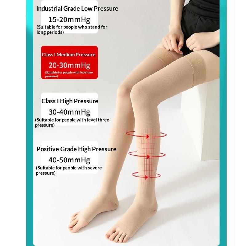 Compression Socks Thight High Pressure Open Toe Varicose Stockings Men Women