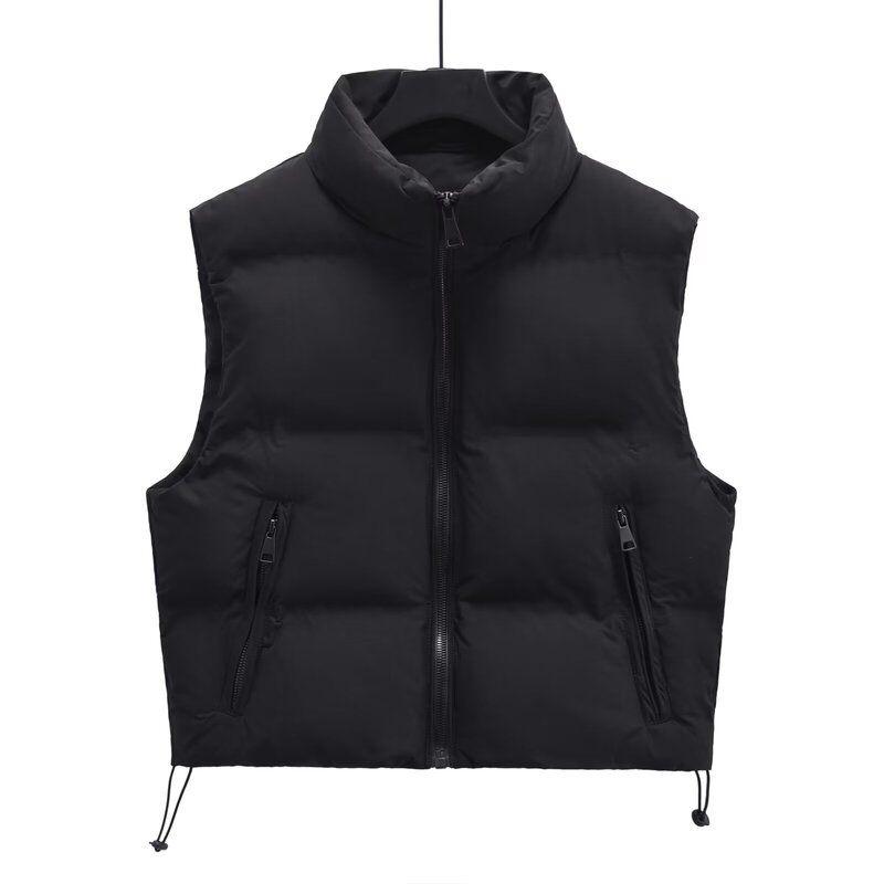 Fashion Style 2024 Autumn and Winter New Arrival Women's Stylish Slim Looking Easiest for Match Sleeveless Short Stand Collar Vest 3046214