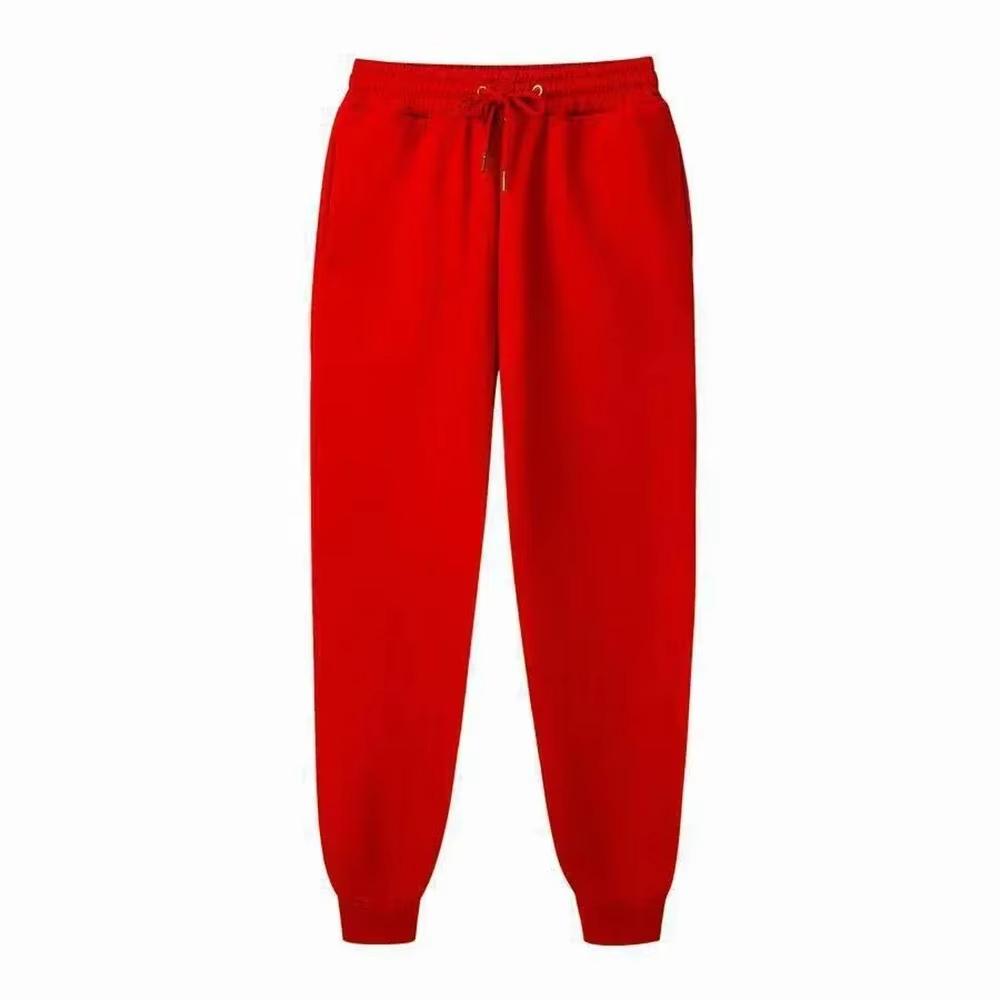 Men's Casual Sweatpants Fleece Sports Pants Unisex Fashion Solid Loose Trousers Streetwear Autumn Winter Jogging Pants