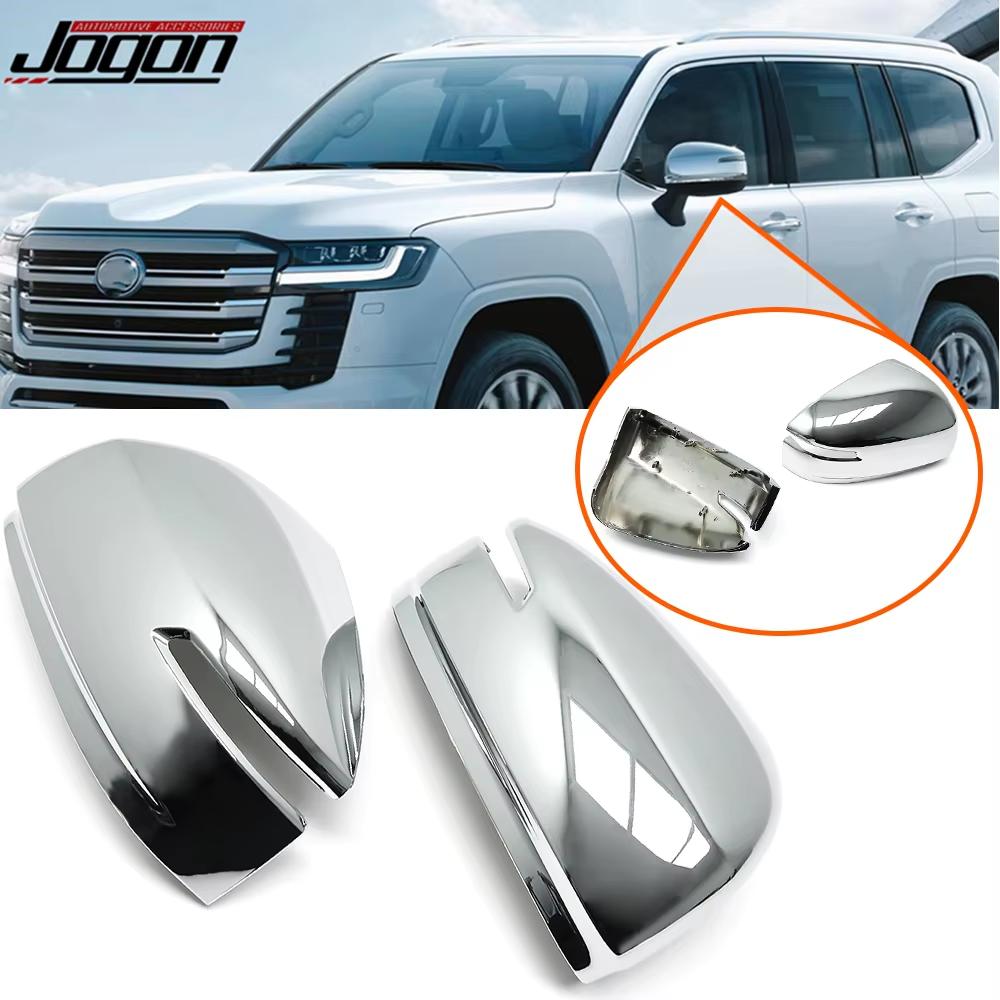 2pcs ABS Chrome Rear Mirror Caps Car Side Wing Rear View Mirror Cover Trim For Toyota Land Cruiser 300 Series LC300
