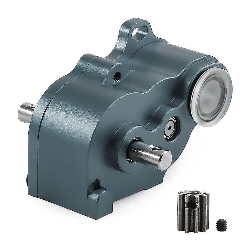 LCG Aluminum Transmission Gearbox for 1/10 RC Crawler SCX10, Lightweight Metal Gearbox 9T Motor, 1:9 Ratio, 540/550 Compatible