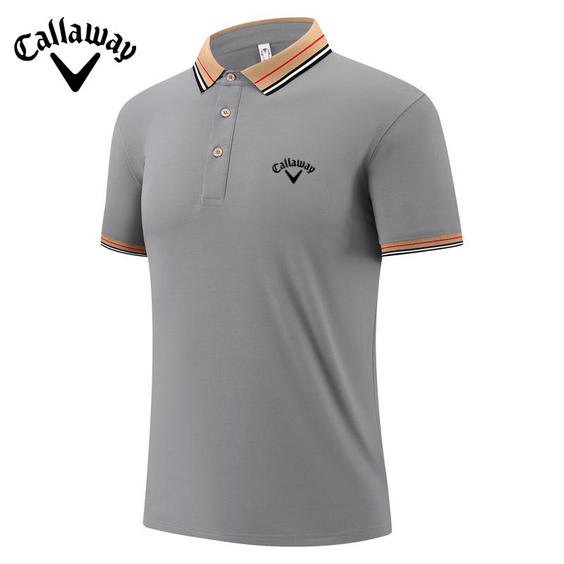 Callaway Summer 2025 New Embroidered Business Casual Lapel Polo Shirt, Comfortable New Skin Couple Polo Shirt L