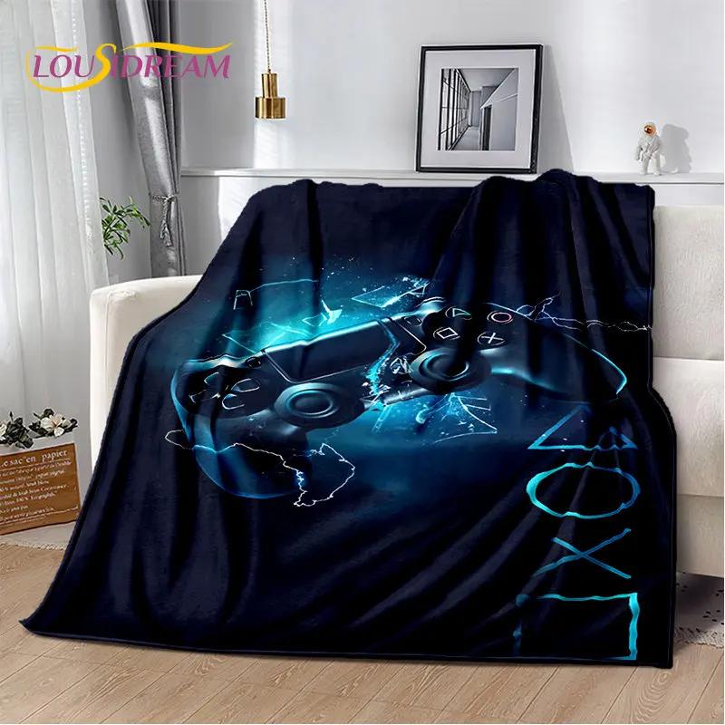Cartoon-Gamer-Gamepad-Game-Over-weiche Plüschdecke, Flanelldecke, Überwurf, Deckenbezug für Wohnzimmer, Schlafzimmer, Betten, Sofa, Picknick