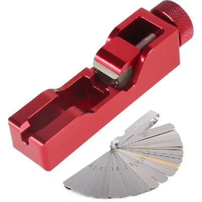 Universellt Tändstiftsmåttverktyg med Bladmått Tändstiftsmätare Gapper Kit för de flesta 10/12/14/16mm Tändstift Röd