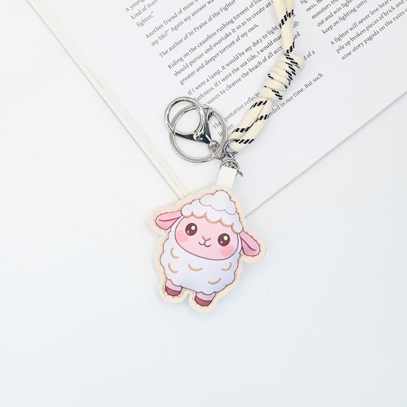 Cute Cartoon Sheep Keychain Adorable Soft Shape Durable Lanyard 1Pcs Lightweight Backpack Pendant for Holiday Gifts