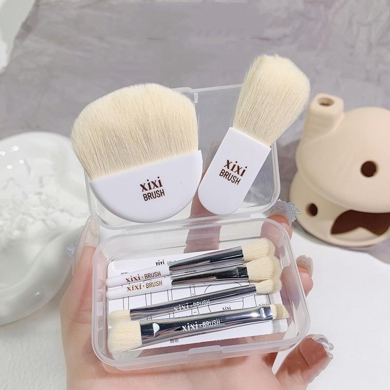 6Pcs Mini Travel Women Makeup Brushes Set Portable Soft Concealer Brush Beauty Foundation Eye Shadow Tool Eyelash Brush With Box WBL