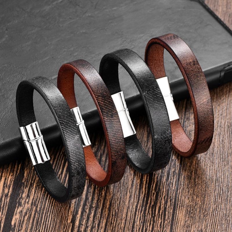 Italian Cowhides Couple Bracelet Handmade Distressed Leather Cuff Unisex Jewelry Accessory For Everyday Stylish Looks