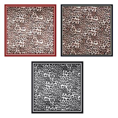 Stylish Leopard Pattern Scarf Imitation Silk Necktie Scarf Fashionable Neckerchief Enhancing Look for Lady Women