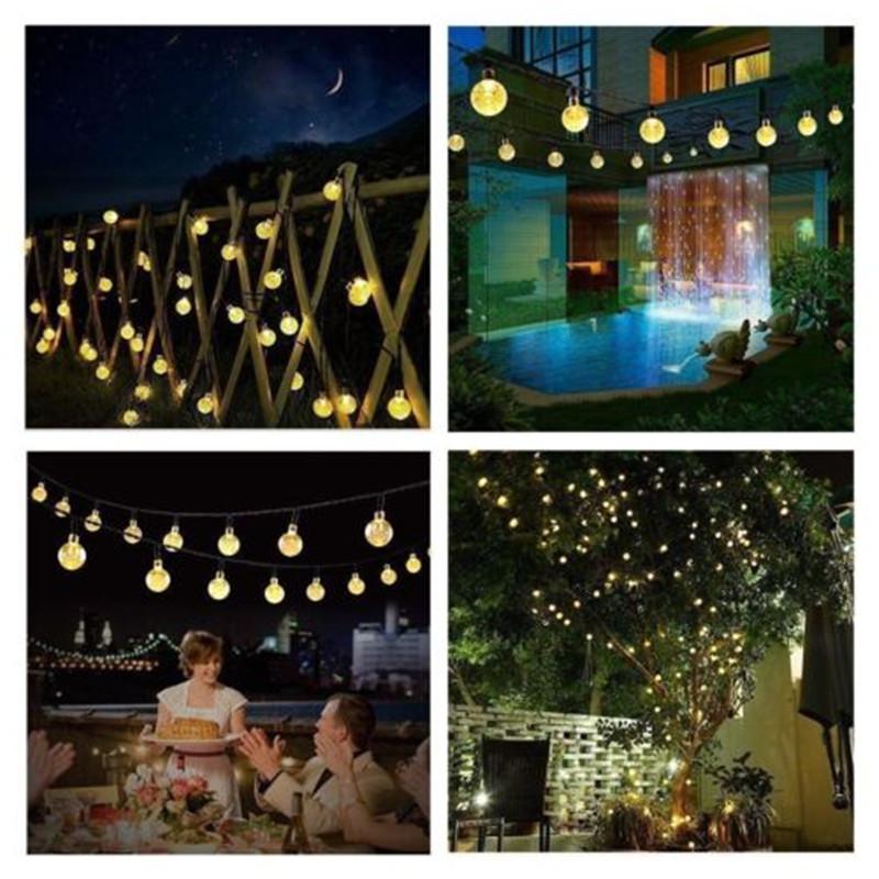 NEW 20/30/50 LED Crystal Ball LED Solar Lamp Power LED String Fairy Lights Night Garlands Garden Christmas Decor For Outdoor