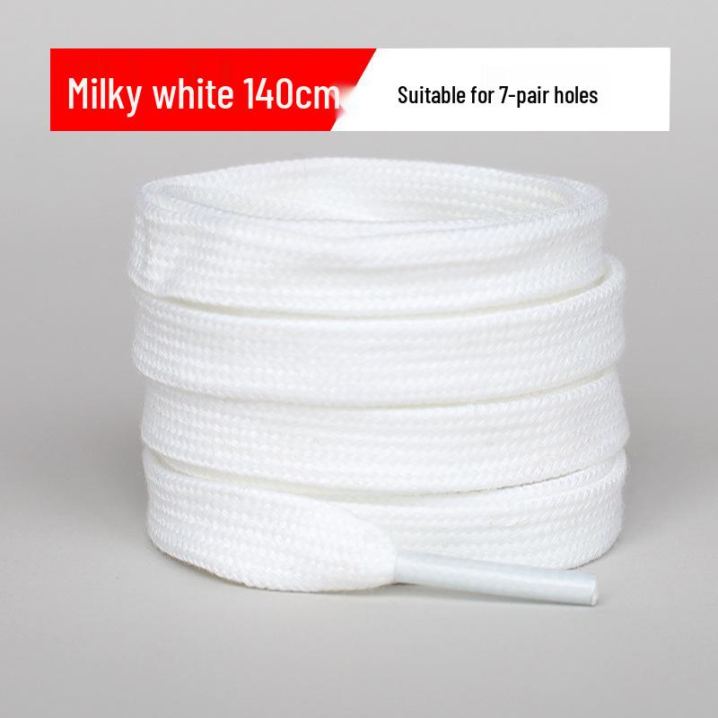 Mångsidiga platta bomullssnören för canvas-skor med snäcktå - Finns i ren vit, off-white och svart för män och kvinnor