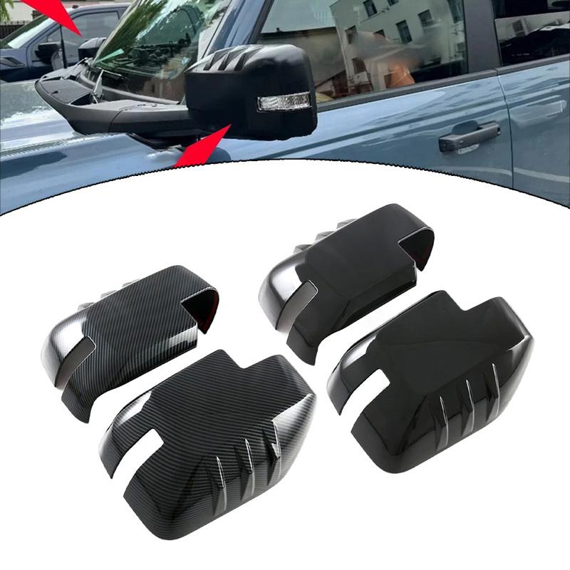 Rearview Mirror Decoration Car Mirror Cover Black ABS Material Black Finish Decorative Cover Easy tallation