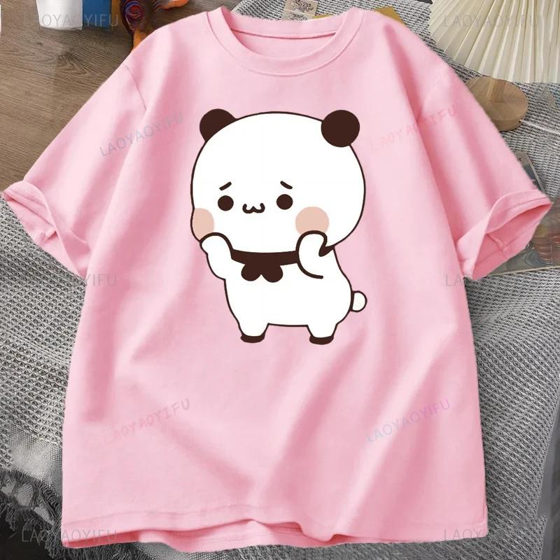 Funny DuDu Bear Surprising Panda BuBu with A Flower T-shirt Kawaii Buu Duu Graphic T Shirt Women Men Couple Tshirt Cotton Tees