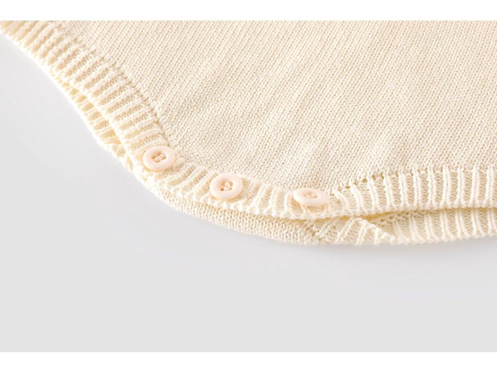 Herbst 2025 Baby Strampler mit floralem Kragen & bestickte Leggings Set