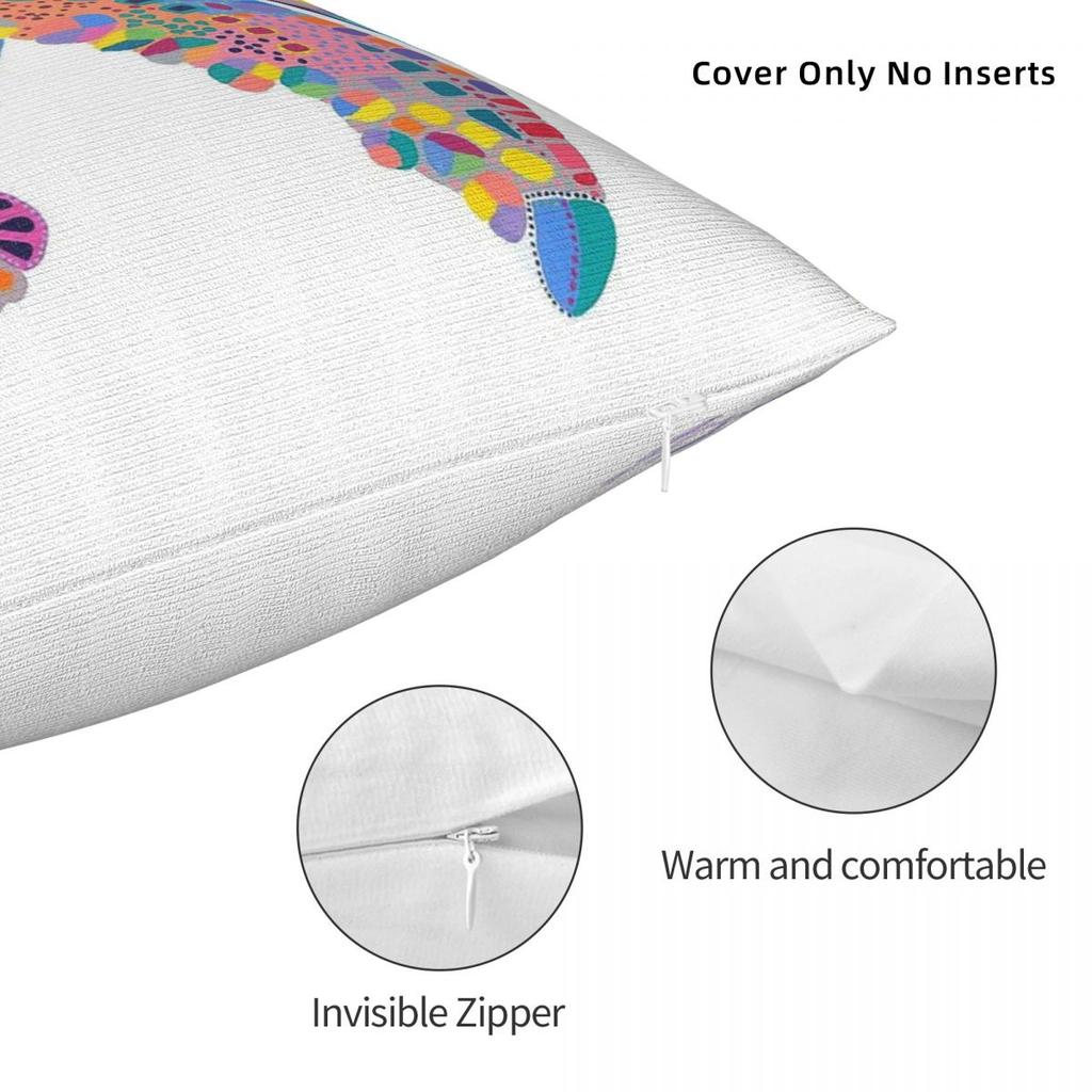 Phychadelic Turtle Square Pillowcase Polyester Linen Velvet Creative Zip Decorative Pillow Case Home Cushion Cover