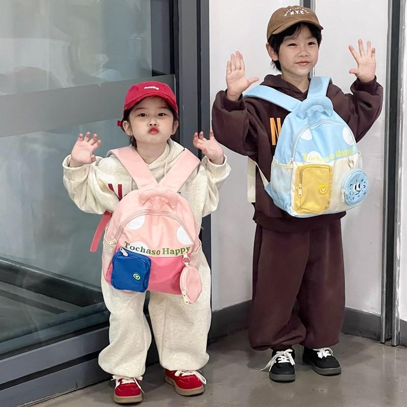 Trendy Korean Style School Children Backpack Large Capacity Minimalist Design