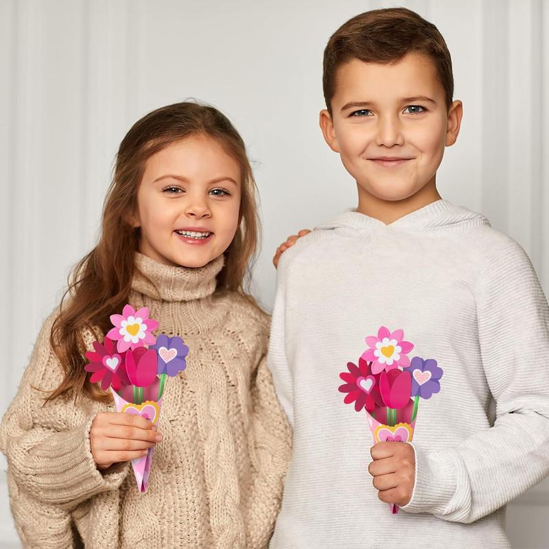 DIY Blumenstrauß Bastelset 6 12 Stück Handgemachtes Kartenset für Lehrertag Muttertag Geburtstagsfeiern