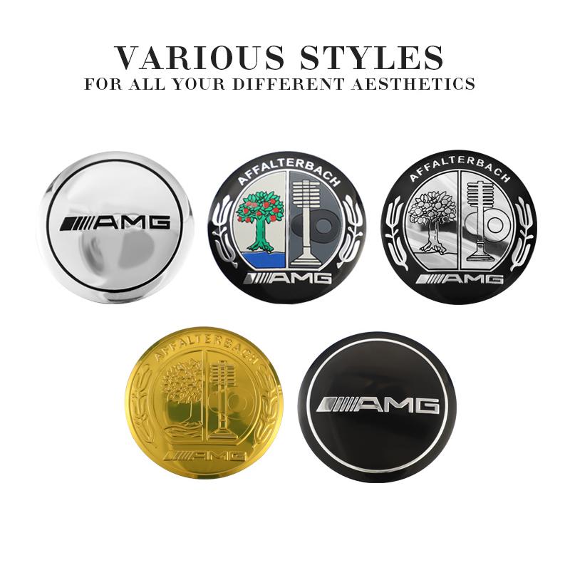 TWEK4 4Pcs 3D 56mm AMG Car Emblem Center Hub Auto Rim Refit Dust-Proof Badge Covers Sticker For Mercedes Benz AMG W205 W204 W206 W213