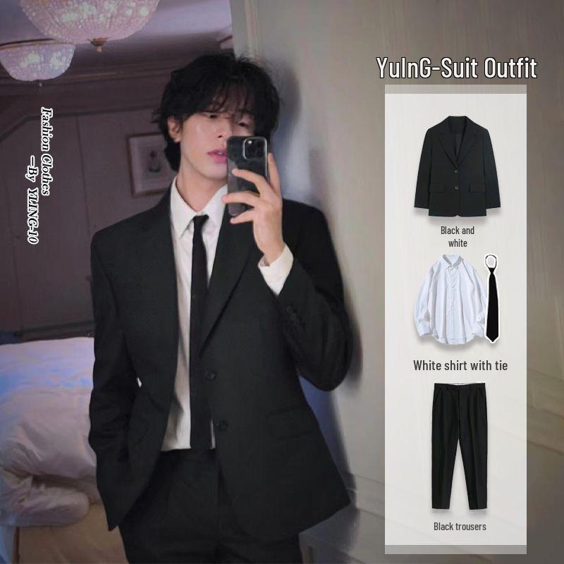 

Премиальные мужские костюмы в корейском стиле: Свадебная, деловая, повседневная, официальная и жениховская одежда 4XL