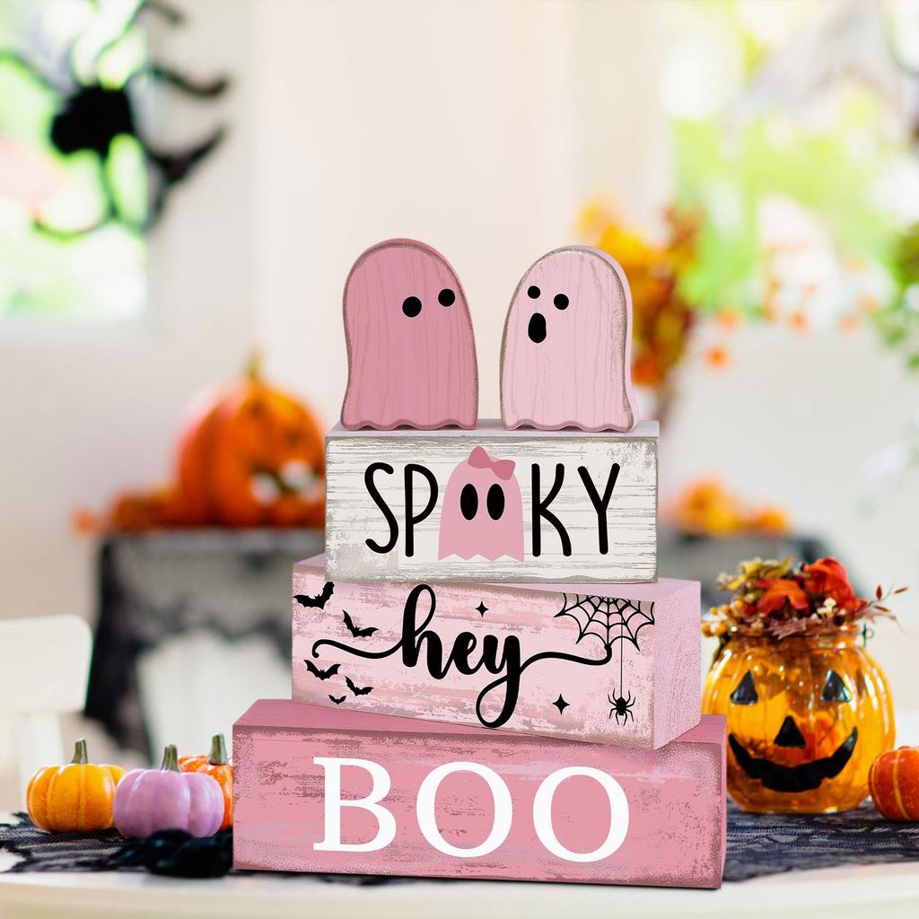 Halloween Desktop Ornaments, Festive Atmosphere, Home Decor, Wooden Ornaments