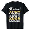Proud Mom of A Class of 2024 Graduate Mother Senior Family T-Shirt Funny Dad Aunt Uncle Grandma Grandpa Sister Brother Tee Tops