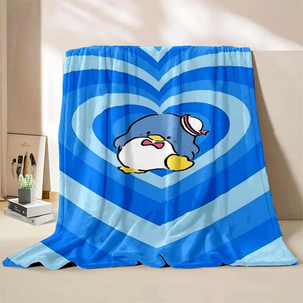 Cartoon Penguin Tuxedo Sam Blanket Soft Fluffy Children Adults Plush Summer Quilt Girl Bedspread Throw Blanket for Sofa Bed