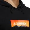 adidas Logo Print Hooded Long Sleeve Sweatshirt Men Tops Black HG6586