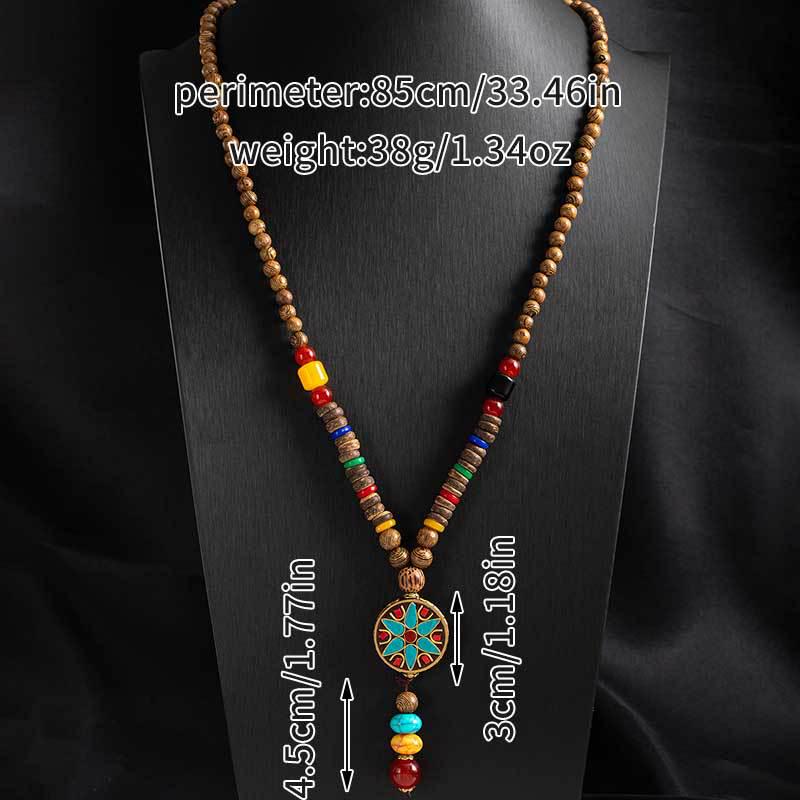 Tibetan Ethnic Sweater Chain Zen Bodhi Necklace: Unisex Retro Scenic Accessory