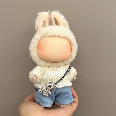 17cm Doll Clothes Set Hat Overalls Doll Outfit Playtime Doll Attire Easy Dressing Fashion Accessories