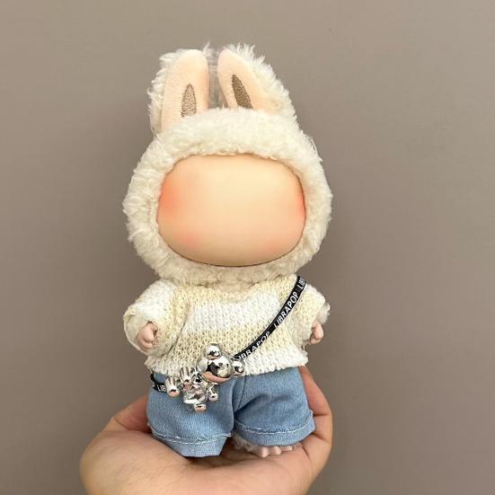 17cm Doll Clothes Set Hat Overalls Doll Outfit Playtime Doll Attire Easy Dressing Fashion