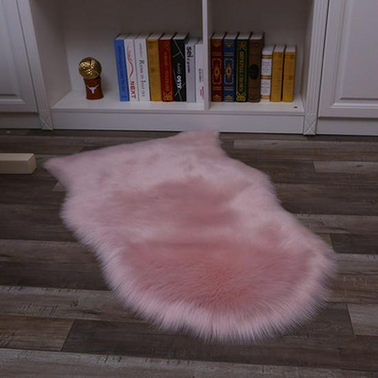 Australian Faux Wool Sofa Cushion - European Style Sheepskin-Shaped Plush Carpet for Living Room, Bedroom, and Bay Window.