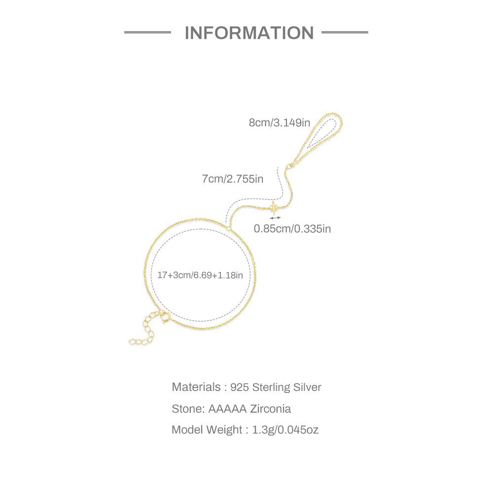 925 Sterling Silver Octagram Versatile Bracelet Temperament High-End Design Finger Ring