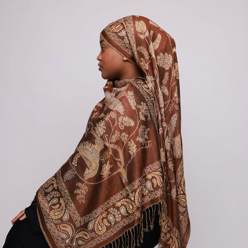 Paisley Pashmina Shawl Scarf Women Jacquard Cashew Printed Scarves Flowers Borders Female Tassel Blanket Wraps Ethnic Shawls
