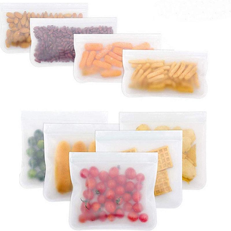 Reusable PEVA Ziplock Bags for Preserving Fruits & Vegetables In Refrigerator