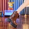 Bottes Martin à semelles épaisses pour femmes, nouvelle collection automne-hiver, bottines courtes à talon compensé intérieur, bottes moyennes polyvalentes et chaudes