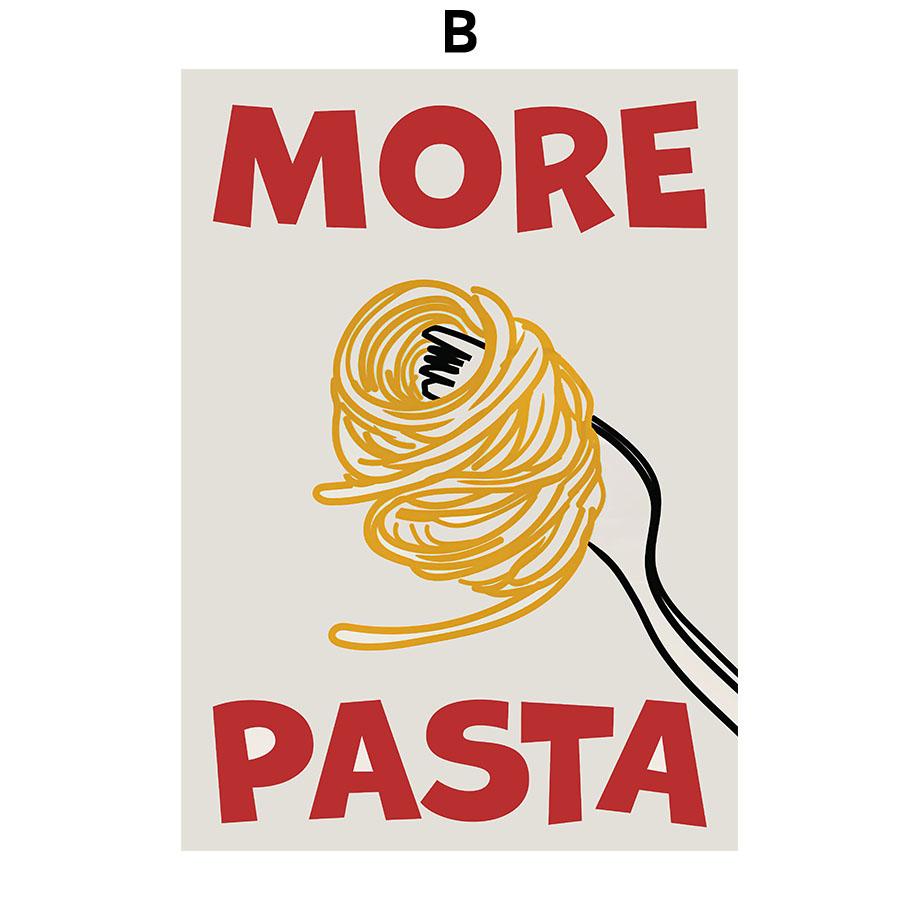 

Hand Drawn Kitchen Moka Pot Coffee Pasta Lover Wine and Cheese Food Print Wall Art Canvas Painting Poster Living Room Home Decor 21cm×30cm NoFrame