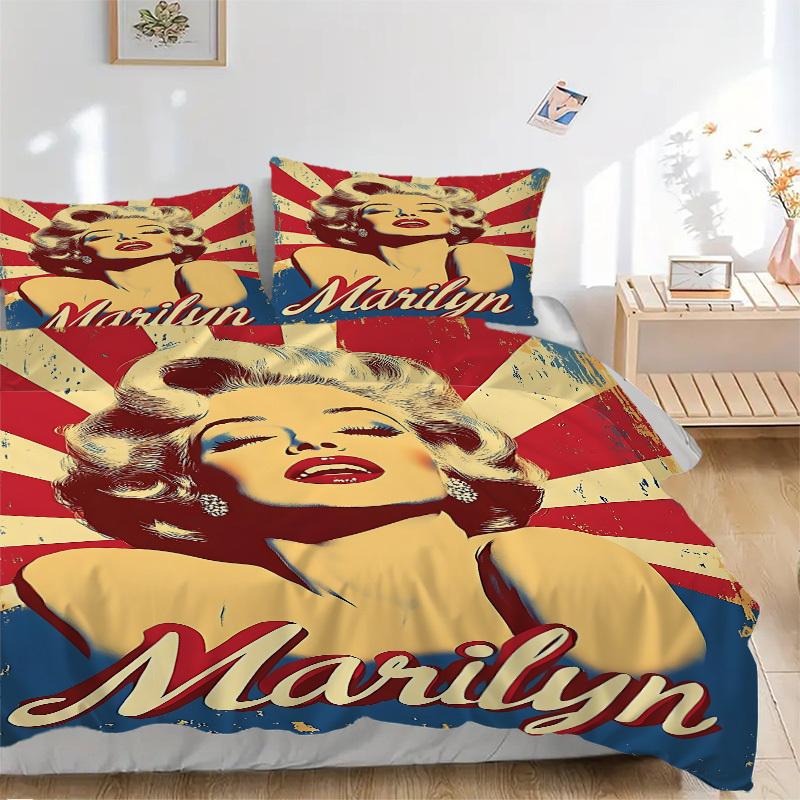 

3pcs Marilyn Monroe Duvet Cover Set, 1 Duvet Cover + 2 Pillowcases (No Insert), High-Definition Print, Home & Dorm Set yy251208029 135x200cm