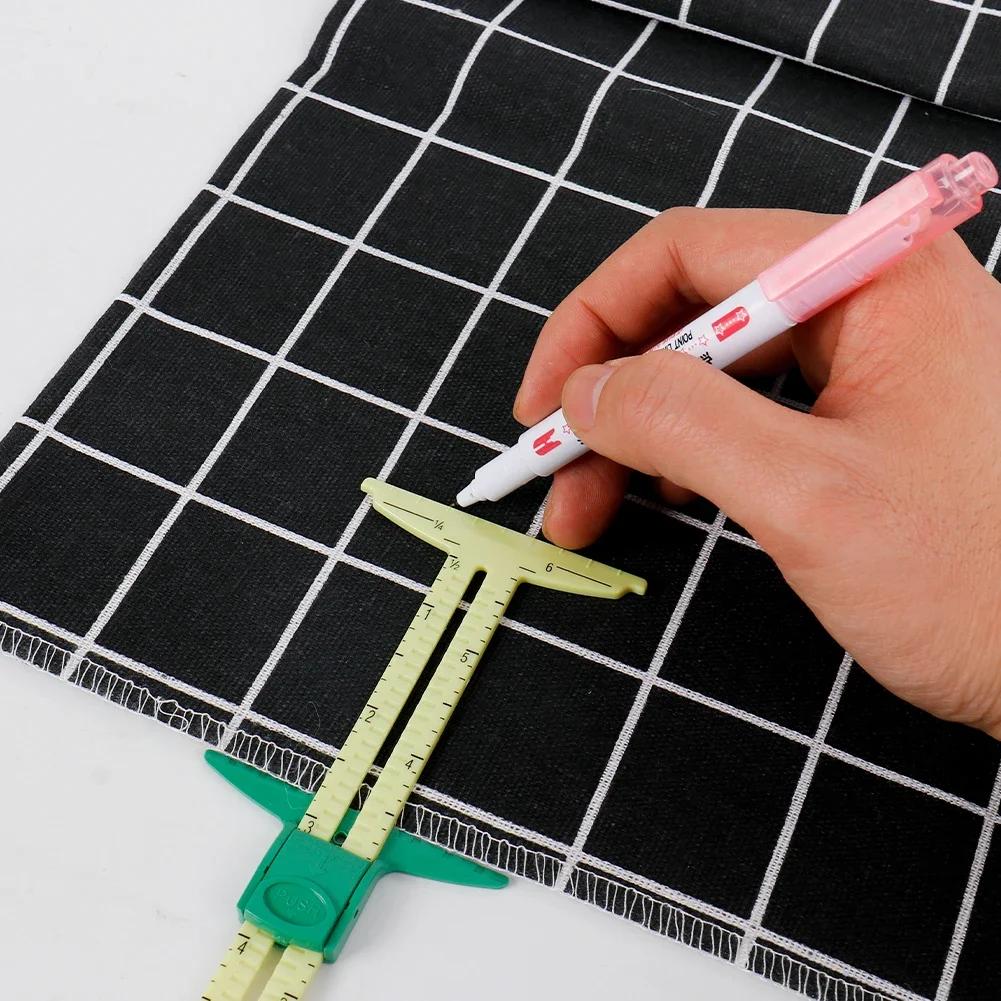 5-IN-1-Nähnahtlineal, Messlehre, Patchwork-Quilt-Schneiderlineal, Größenmesser, Helfer, Aluminium-Kunststoff-Schiebelehre