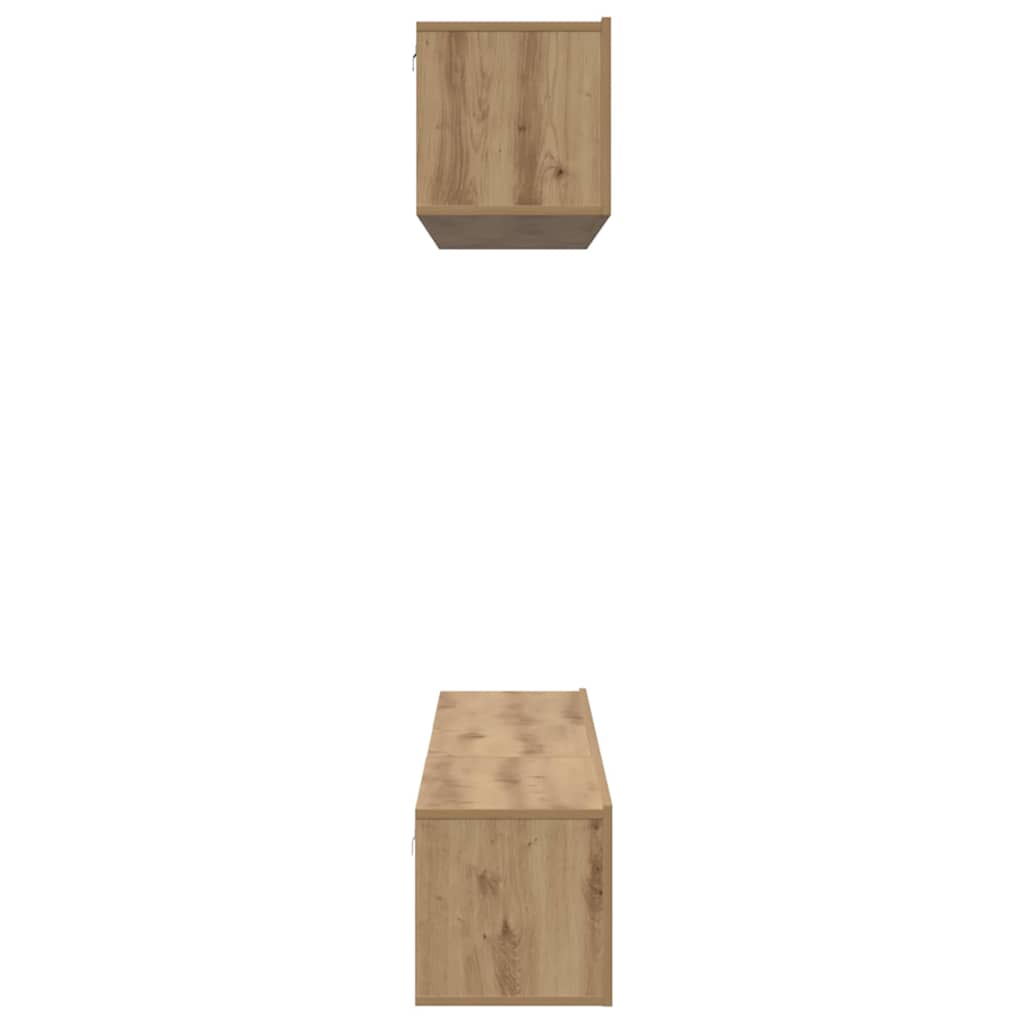 Wall Mounted TV Cabinet Set 5 pcs Artisan Oak Wood Based Material