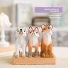 Fox Woodcraft Figurine With Modern Minimalist Style For Gift And Home Decor