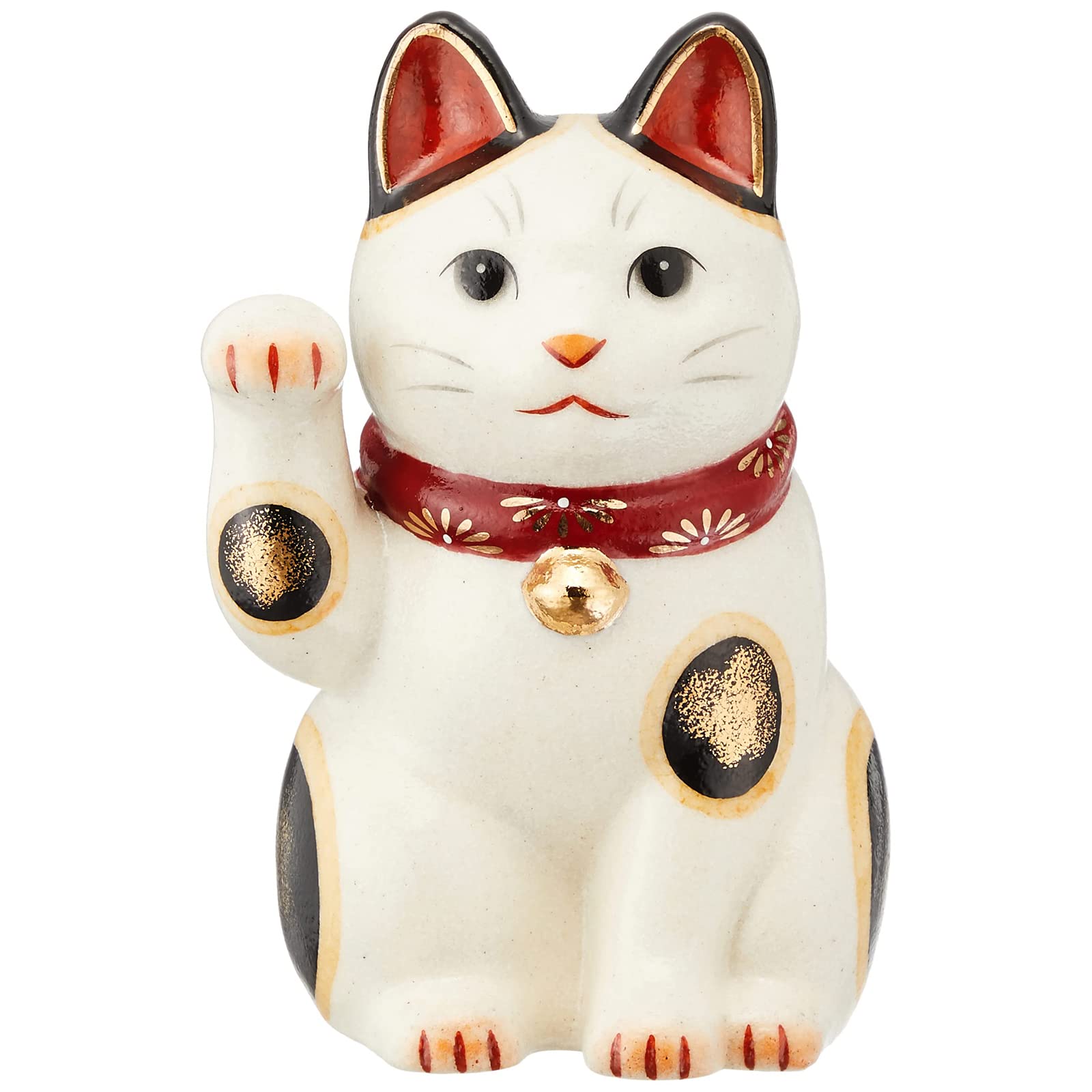 

Yakushi Pottery Tosai Chrysanthemum with Right Hand 16cm Made in 7854 Maneki-neko (Large) Raised, Tall, Red, Japan, белый