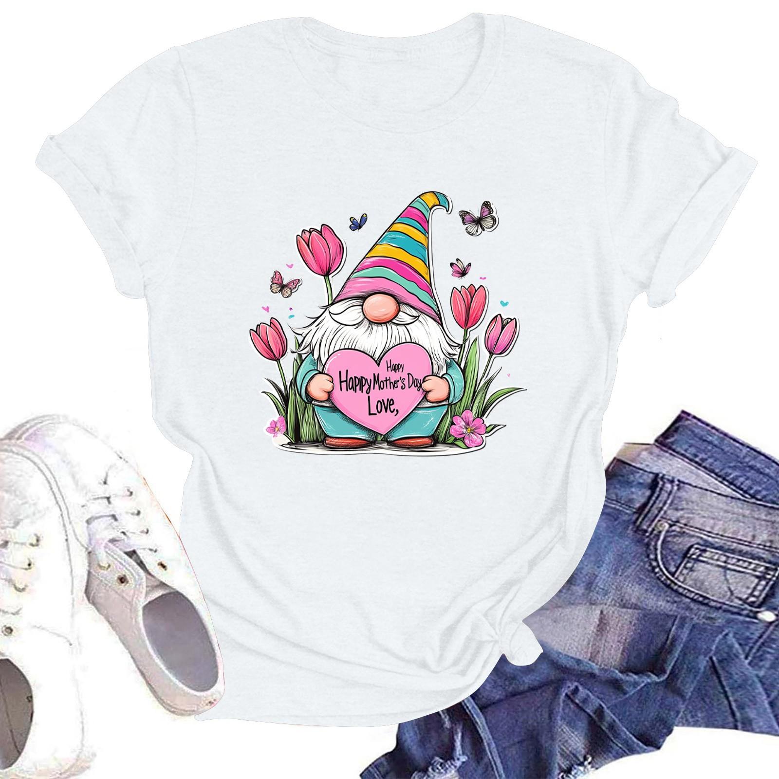 

Жіноча повсякденна футболка з круглим вирізом і короткими рукавами XL білий