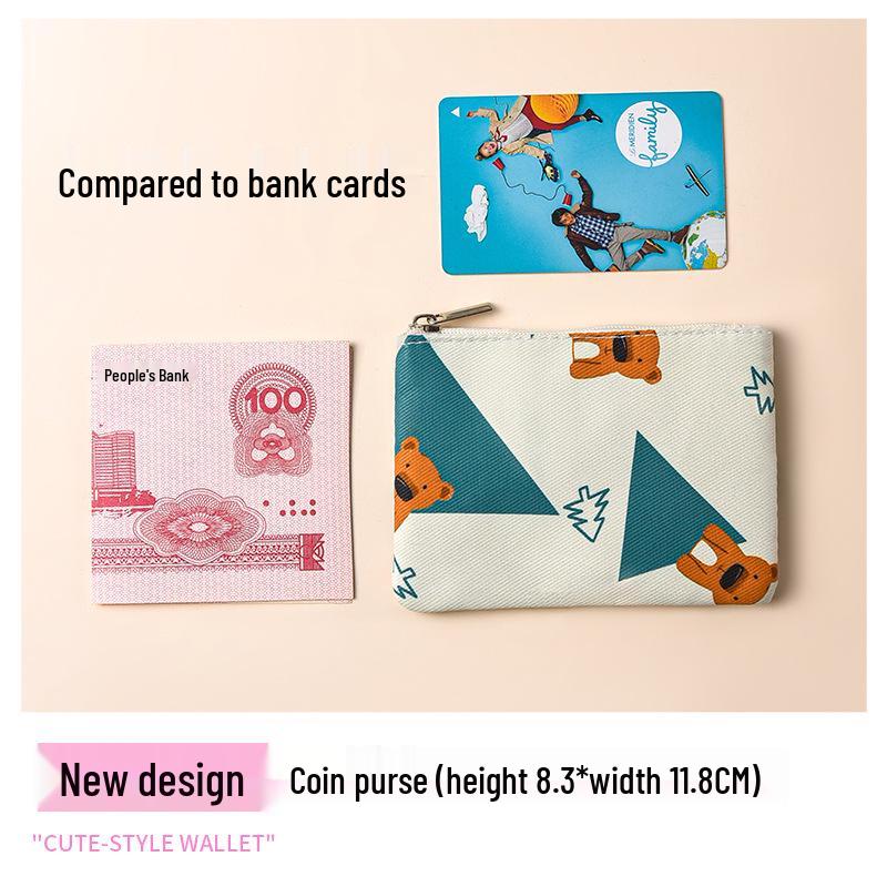 Kompakte Geldbörse aus floralem Canvas - Reißverschluss-Münzfach & Kartenhalter