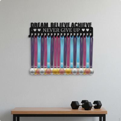 Running Challenge Medal Display Rack Great Gift Idea Metal Easy Installation for