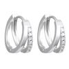 Super Flash Copper Micro-inlaid Zircon Double-layer Earrings, Ear Buckles, Light Luxury Heavy Industry, Exquisite Small and Versatile Earrings 